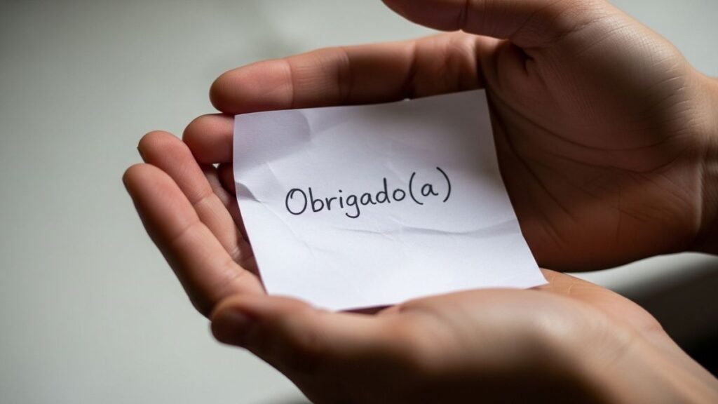 Bilhete com agradecimento representando frases de agradecimento curtas
