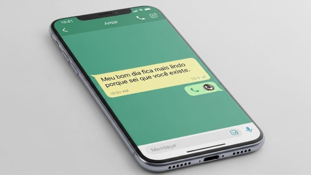 Bom Dia Frases de Amor: Mensagens Românticas para Começar o Dia Bem 2 Tela de celular mostrando exemplo de bom dia frases de amor curtas.