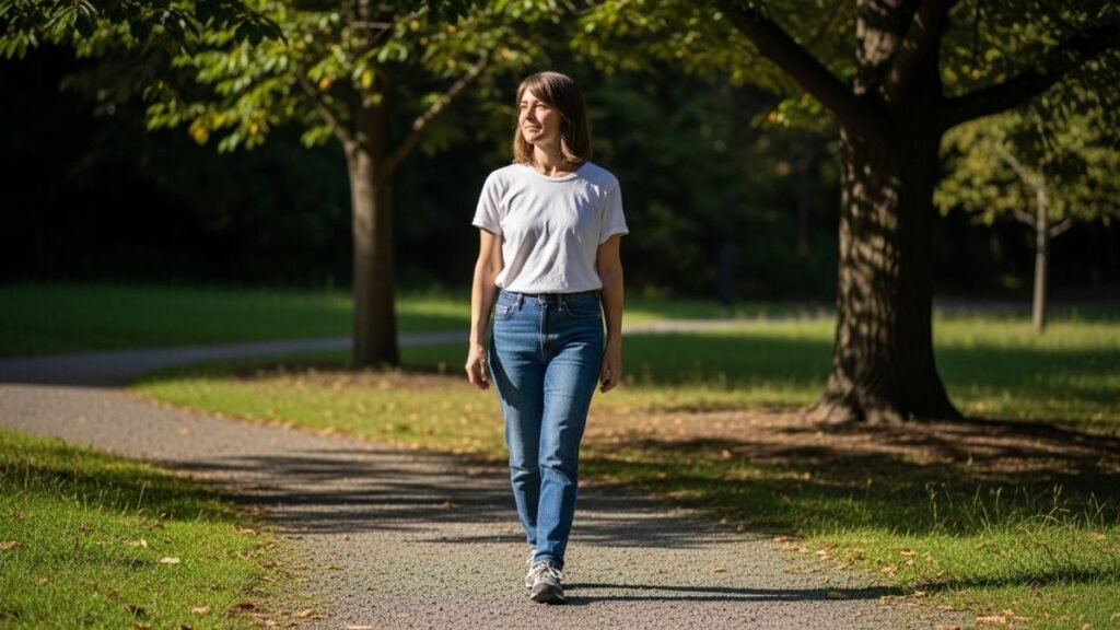 Pessoa caminhando representando variações de frases de agradecimento
