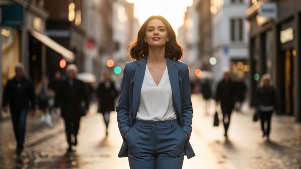 Mulher confiante representando variações de frases de amor próprio.