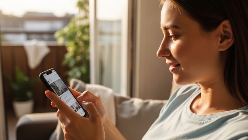 Pessoa compartilhando frases de gratidão a deus para status nas redes sociais.