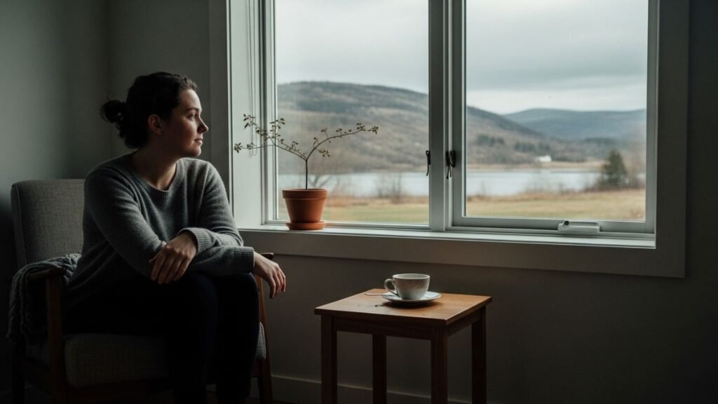 Pessoa refletindo após ler frases de gratidão a deus para status.