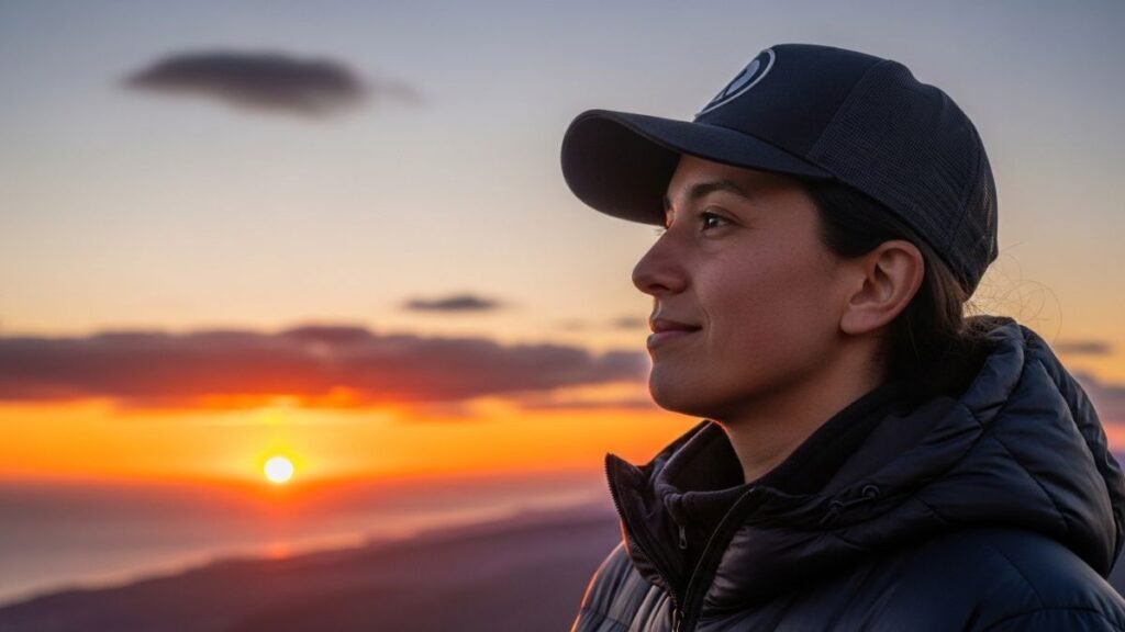 Frases Motivacionais para a Vida que Transformam Pensamentos e Atitudes 6 Pessoa confiante ao pôr do sol representando otimismo e frases motivacionais