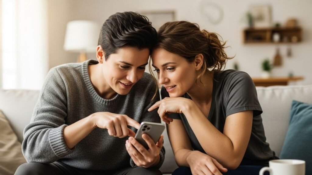 Pessoas comparando variações de frases para um status.