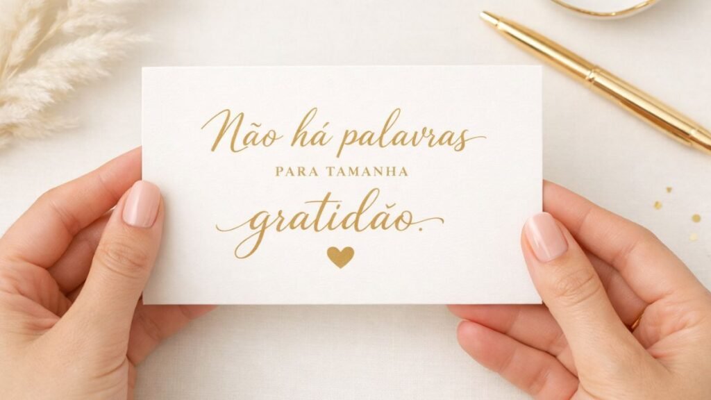 Mensagem de Agradecimento: Palavras para Demonstrar Gratidão 5 Imagem com texto mensagem de agradecimento em um cartão.