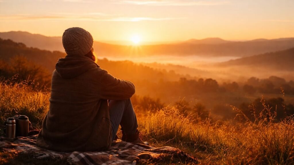 Pessoa refletindo sobre o novo ciclo no início do ano.