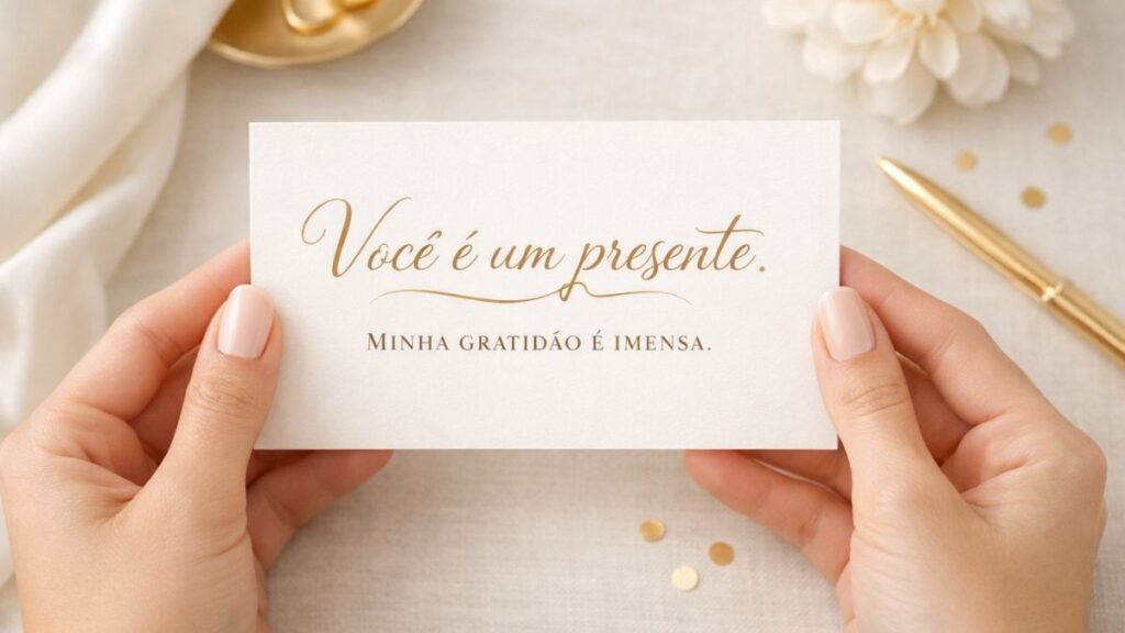 Imagem com texto mensagem de gratidão em design elegante.