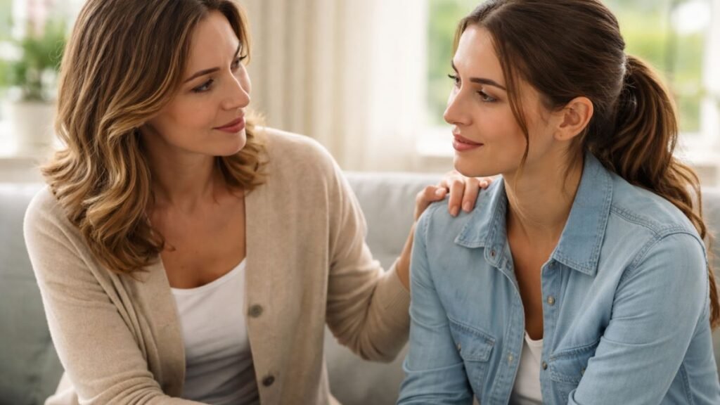 Pessoa oferecendo apoio e motivação para um amigo.