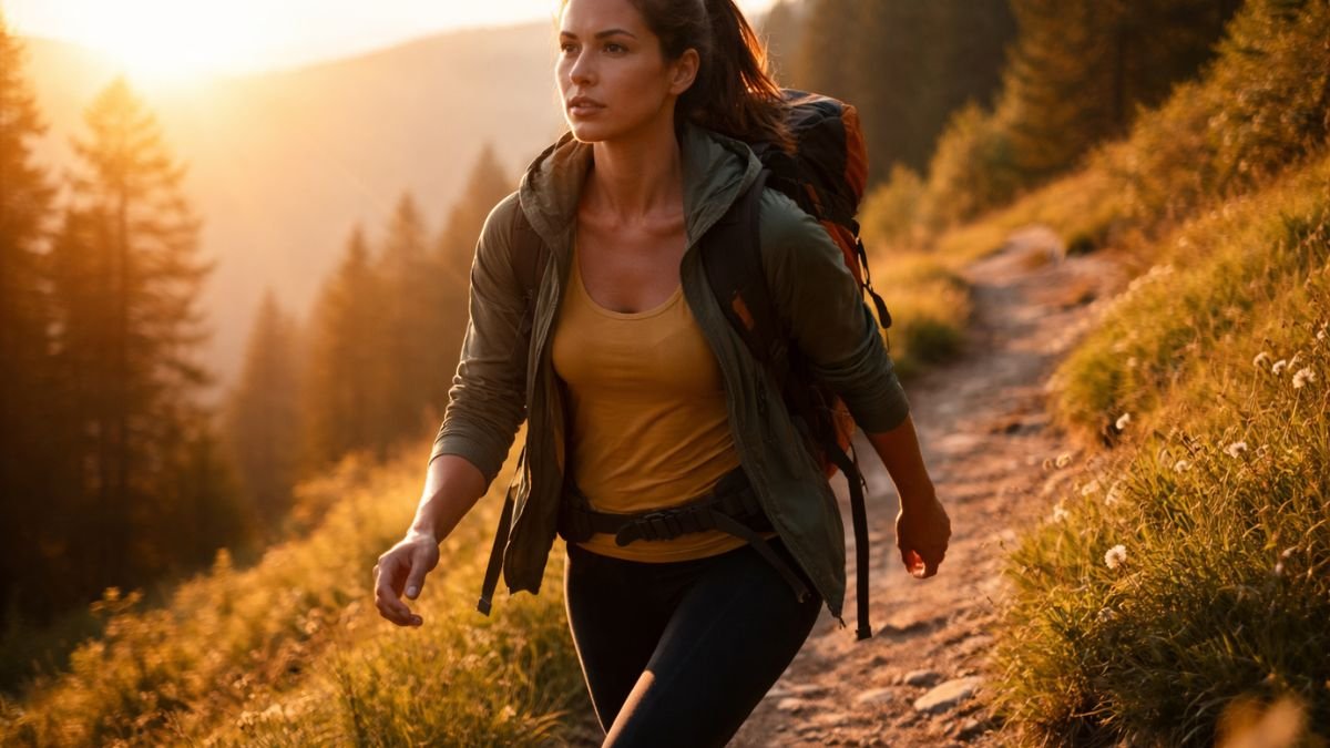 Pessoa caminhando determinada ao nascer do sol representando mensagem de motivação para seguir em frente.