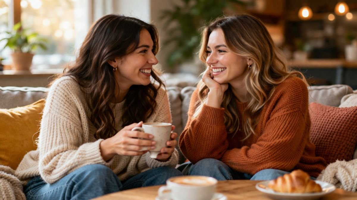 Mensagem para Amiga Especial: Palavras que Tocam o Coração e Fortalecem Laços 1 Amigas sorrindo juntas representando amizade verdadeira e conexão emocional