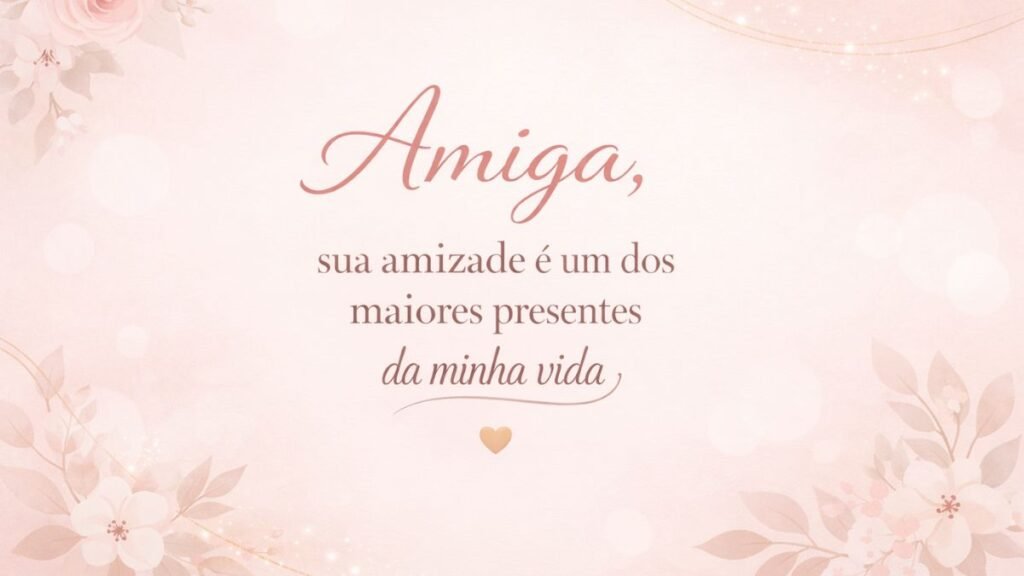Mensagem para Amiga Especial: Palavras que Tocam o Coração e Fortalecem Laços 2 Mensagem para amiga escrita em imagem com frase carinhosa e fundo suave