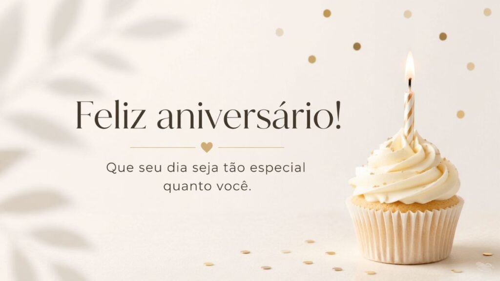 Imagem com frase simples de mensagem curta de aniversário